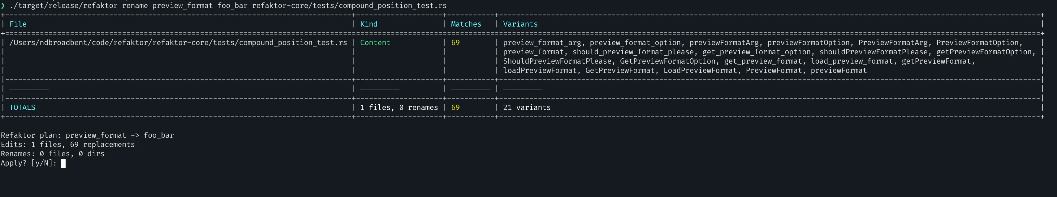 Preview of the refactoring changes